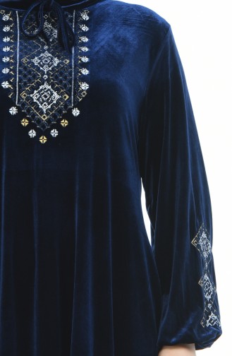 Navy Blue Hijab Dress 7968-01