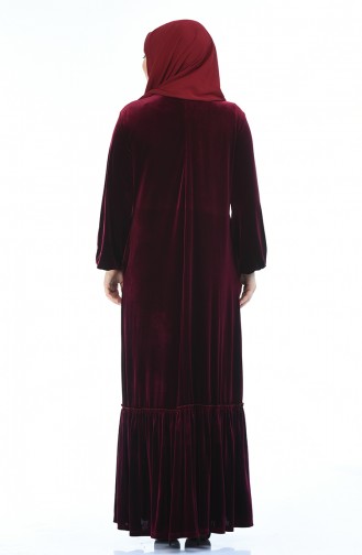 Claret Red Hijab Dress 7968-02