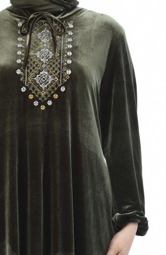 Khaki Hijab Dress 7968-03