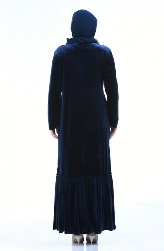 Navy Blue Hijab Dress 7969-01