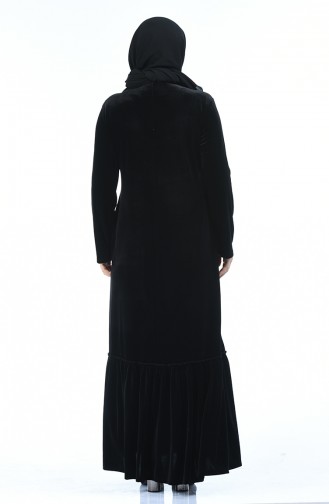 Schwarz Hijab Kleider 7969-06