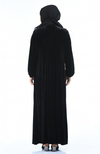 Grosse Grösse Spitzen Samtkleid  7970-05 Schwarz 7970-05