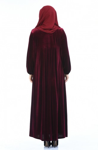Claret Red Hijab Dress 7970-06