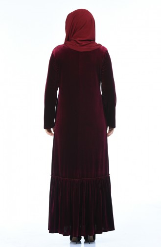 Claret Red Hijab Dress 7971-01