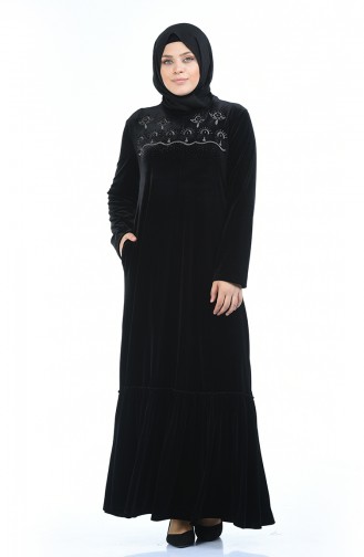 Black Hijab Dress 7971-03