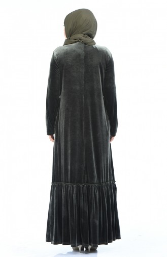 Khaki Hijab Dress 7971-05