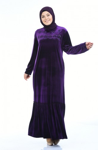 Purple Hijab Dress 7971-06