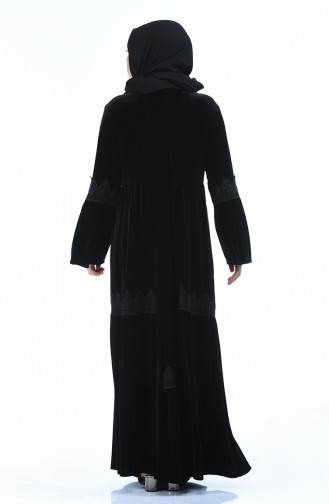 Black Hijab Dress 7986-01