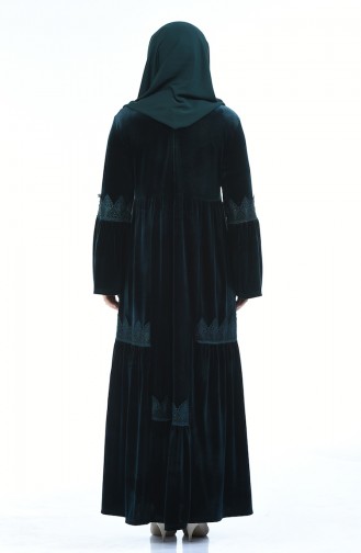 Grosse Grösse Spitzen Samtkleid 7986-05 Smaragdgrün 7986-05