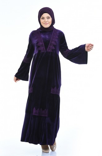 Purple Hijab Dress 7986-06