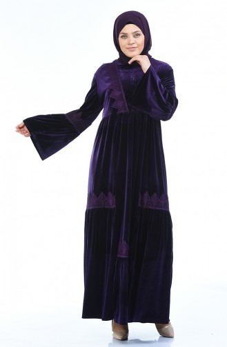 Purple Hijab Dress 7986-06