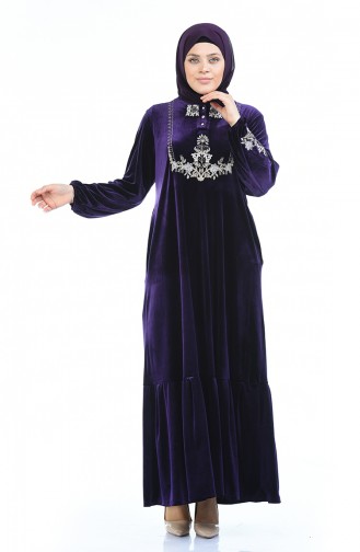 Robe Velours Grande Taille 7987-03 Pourpre 7987-03