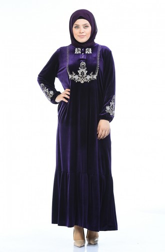 Purple Hijab Dress 7987-03