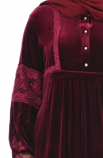 Claret red İslamitische Jurk 7988-01