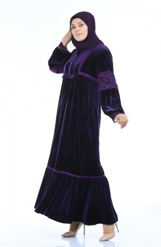 Robe Velours Grande Taille 7988-04 Pourpre 7988-04