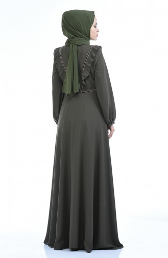 Khaki Hijab Kleider 28306-01