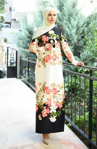 Black Hijab Dress 8006-01