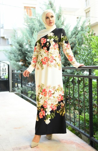 Black Hijab Dress 8006-01