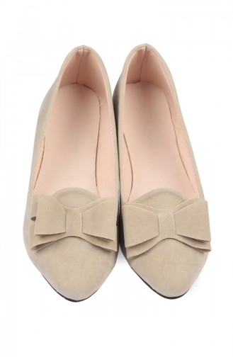 Dame Ballerina 6611-1 Beige Wildleder 6611-1