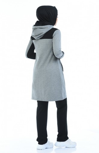 Ensemble Survêtement a Fermeture 95173-01 Noir Gris 95173-01