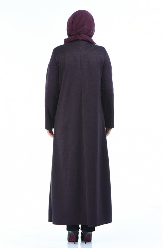 Abaya avec Poches Grande Taille 7992-02 Pourpre 7992-02