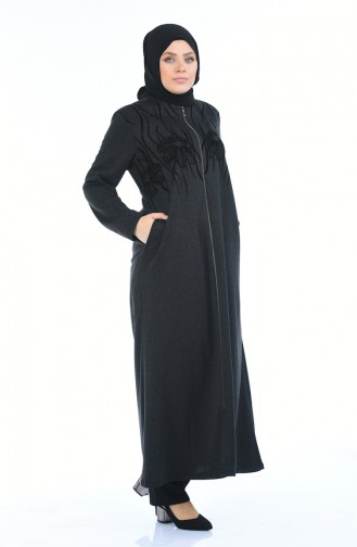 Abaya avec Poches Grande Taille 7992-05 Antracite 7992-05