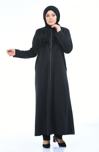 Abaya avec Poches Grande Taille 7992-05 Antracite 7992-05