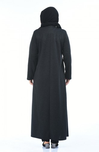 Abaya avec Poches Grande Taille 7992-05 Antracite 7992-05