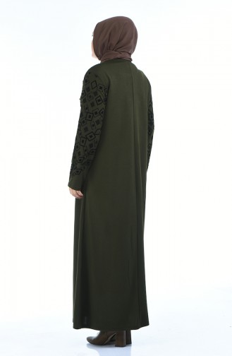 Abaya Perlées Grande Taille 7994-04 Khaki 7994-04