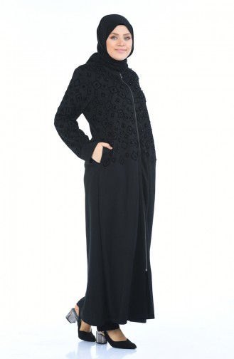 Abaya Perlées Grande Taille 7994-05 Antracite 7994-05