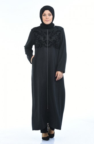 Abaya Imprimé de Pierre Grande Taille 7999-05 Antracite 7999-05