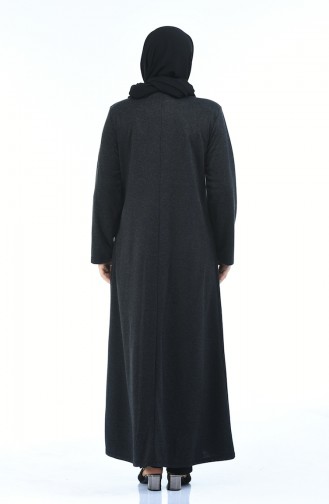 Abaya Imprimé de Pierre Grande Taille 7999-05 Antracite 7999-05