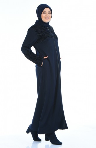 Navy Blue Abaya 8000-03