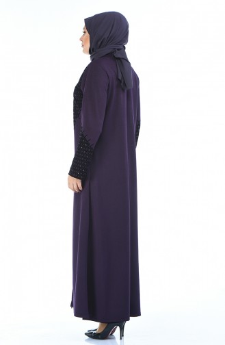 Abaya Grande Taille 8001-02 Pourpre 8001-02
