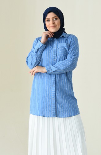 Blue Overhemdblouse 1020A-01