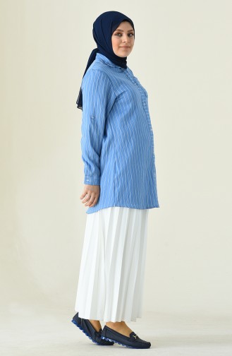 Blue Overhemdblouse 1020A-01