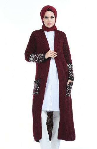 Long Gilet Tricot 0938-07 Bordeaux 0938-07