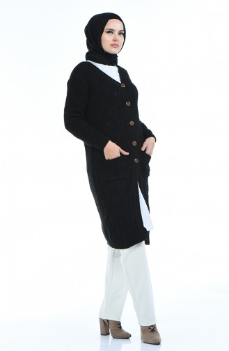 Schwarz Strickjacke 1916-02