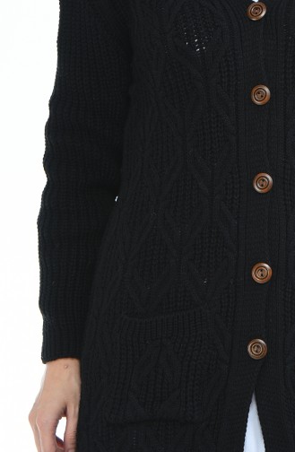 Schwarz Strickjacke 1916-02