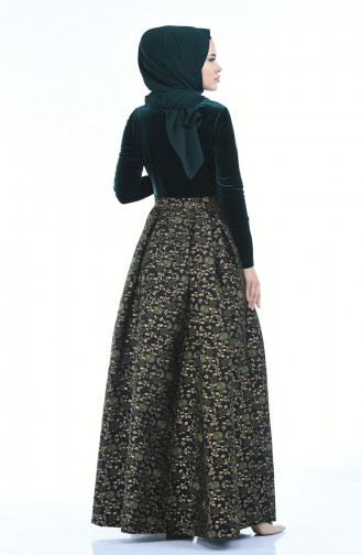 Emerald Green Hijab Evening Dress 24614-01