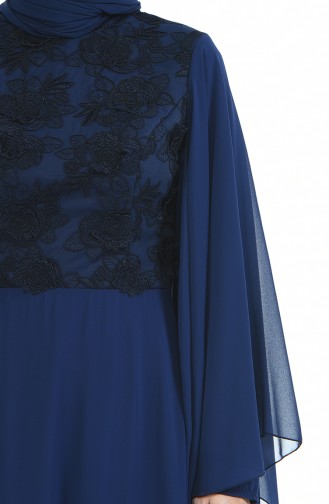 Navy Blue Hijab Evening Dress 2001-01