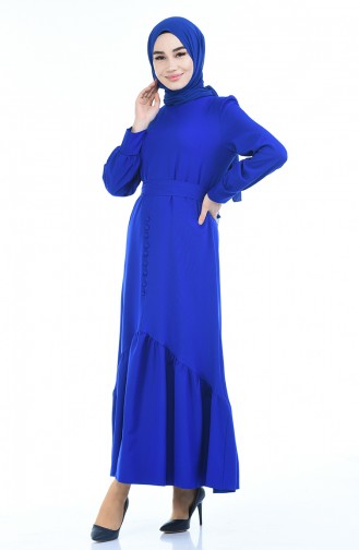 Saxe Hijab Dress 2694-03