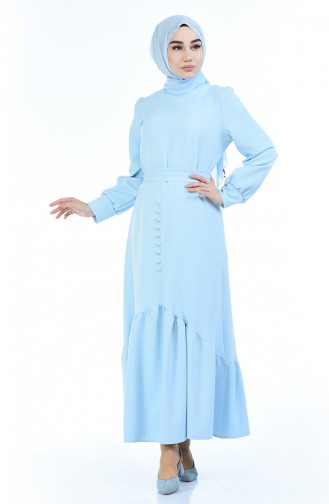 Baby Blue Hijab Dress 2694-04