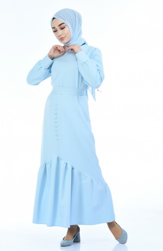 Baby Blue Hijab Dress 2694-04