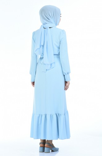 Baby Blue Hijab Dress 2694-04