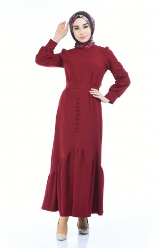 فستان أحمر كلاريت 2694-06