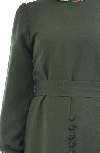 Khaki Hijab Dress 2694-08