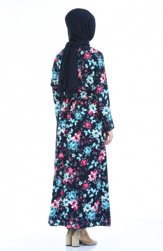 Navy Blue Hijab Dress 2060-04