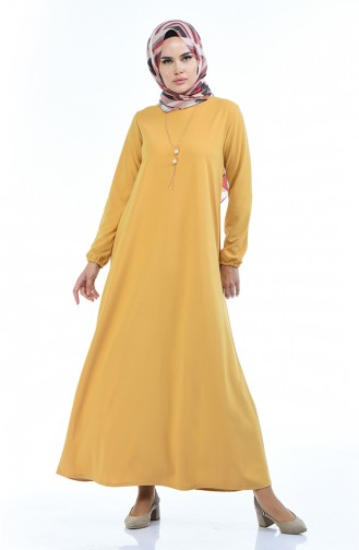 Mustard Hijab Dress 5256-06