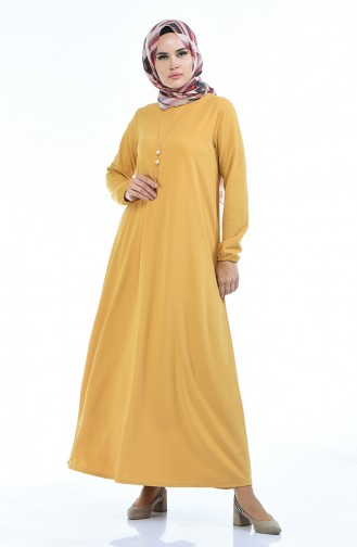 Mustard Hijab Dress 5256-06